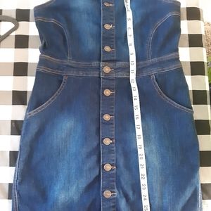 Wax Jean womens denim overall mini dress
